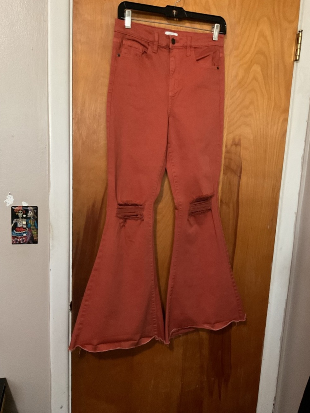 Sneak Peek Rust Orange High-Waist Pants